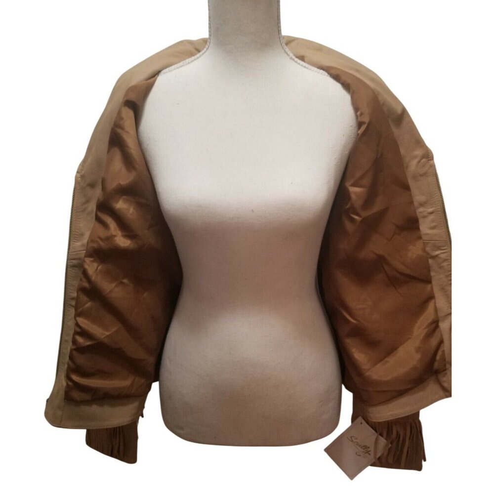 Vintage Scully Leather Jacket Fringe Rodeo Cowboy Love Ladies Size L Camel - Picture 9 of 12
